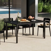 Frond and Form 59 Inch By 35.4 Inch Outdoor Steel Rectangular Dining Table