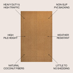 JONATHAN Y Classic Natural Coir Mat Indoor/Outdoor