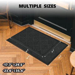 Front Door Mat Non-Slip Backing Entry Mat Low Profile Doormat In Grey