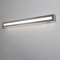 Hayes 3-feet Satin Nickel LED Overbed Fixture, White Acrylic Shade