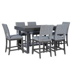 Linon Wilson Grey Wooden 7-Piece Counter Height Dining Set