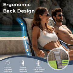 MAISON ARTS Patio Swivel Dining Chairs Set of 4, Metal Chairs with Textilene Padded Sling Fabric