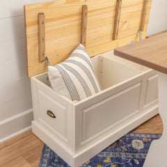 Linon Ame Walnut Backless Nook Table Set