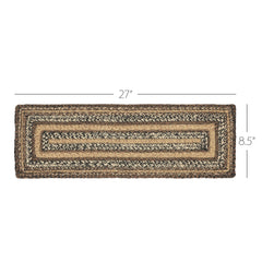 Espresso Jute Stair Tread or Table Runner Rect Latex 8.5x27