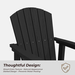 Set of 2 HDPE Adirondack Swivel Gliders, Outdoor Patio Chair Set