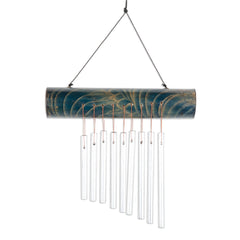Novica Handmade Early Morning Song In Blue Bamboo Wind Chime