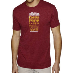 LA Pop Art Men's Premium Blend Word Art T-shirt - Styles of Beer