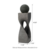 Glitzhome Modern Geometric Oversized Pedestal Sphere Polyresin Outdoor Floor Fountain with Pebbles
