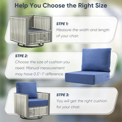 Outdoor Deep Seat Cushion Set 24 x 24 x 6 Inch