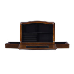 Linon Serena Mirrored Walnut Standing Jewelry Armoire