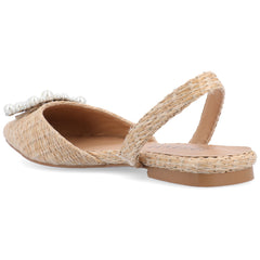 Journee Collection Women's Medium and Wide Width Hannae Sling Back Pointed Toe Flats