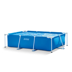 Intex 8.5ft x 26in Rectangular Frame Above Ground Backyard Swimming Pool, Blue