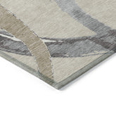 Machine Washable Indoor/ Outdoor Abstract Contemporary Chantille Rug