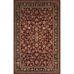 Nourison Hand-tufted Persian Floral Wool and Silk Burgundy Area Rug