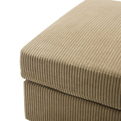 Modern Rectangle Oversized Stripe Corduroy Ottoman