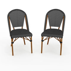 Martha Stewart 2PK All-Weather Stackable Patio Bistro Dining Chairs - 19"W x 21.75"D x 35"H