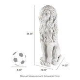 Glitzhome 36.25"H Oversized MGO Bronze/White/Black Guardian Sitting Lion Garden Statue
