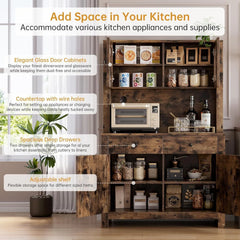 Freestanding Hutch Kitchen Pantry Storage Cabinet for Kitchen, Living Room - N/A