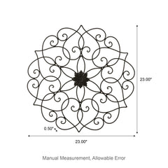 Glitzhome 23"D Traditional Iron Scroll Floral Outdoor Wall Décor