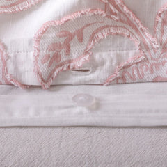 Premium Cotton Jacquard Duvet Cover Set, Elegant Floral Texture, Soft & Durable 3-Piece Bedding