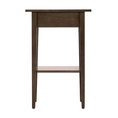 Modern 28-in Metal Hand Holder Single-Drawer Wood Tall Nightstand with Shelf