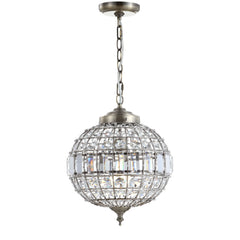 Juliette Crystal/Metal LED Pendant Pendant, Antique Brass by JONATHAN Y
