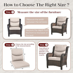 Pocassy 22x25x4 Inch Cushion for Outdoor Swivel Chairs Sofa Set