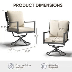 Meyreso Metal Frame Dining Chairs with Beige Cushions (4-Pack) - 4-Pack