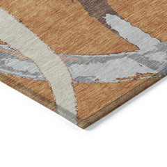 Machine Washable Indoor/ Outdoor Abstract Contemporary Chantille Rug