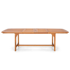 MAISON ARTS Patio Solid Acacia Wood Expandable Dining Table for 6/8 People