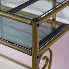 LinonLinon Angelica Glass-top Metal Vanity Set