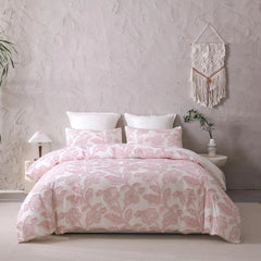 Premium Cotton Jacquard Duvet Cover Set, Elegant Floral Texture, Soft & Durable 3-Piece Bedding