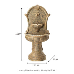Glitzhome 49''H Oversized Faux Granite Multi-tiered Pedestal Outdoor Floor Fountain