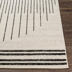 Livabliss Joel Mod Black/Ivory Ombre Geometric Striped Area Rug