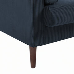 Modern Upholstered Corduroy Accent Chair With Arms Pillows