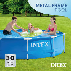 Intex 10 Foot x 30 Inch Above Ground Round Swimming Pool, (Pump Not Included) - 10'