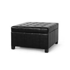 Lismore Faux Leather Storage Ottoman by Christopher Knight Home