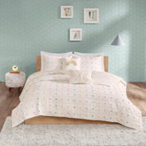 Intelligent Design Kids Ensley Pom Pom Cotton Jacquard Quilt Set with Throw Pillows