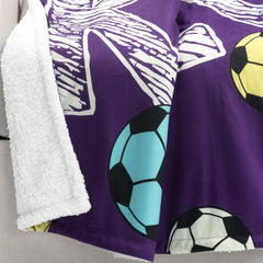 Lush Decor Girls Soccer Kick Sherpa Throw