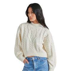 Steve Madden Marcie Cropped Cable Knit Sweater