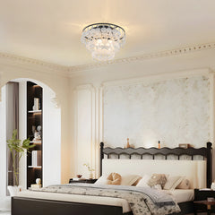 Starsky Coastal 3-Light Tiered Shell-Shaped Glass Flush Mount