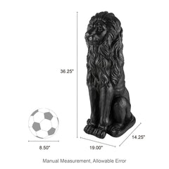 Glitzhome 36.25"H Oversized MGO Bronze/White/Black Guardian Sitting Lion Garden Statue