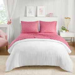 Intelligent Design Polka Dot Printed 100% Cotton Sheet Set