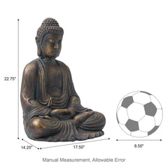 Glitzhome Zen-Style MgO Meditating Garden Buddha Statues Monk Sculpture Indoor Outdoor