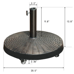 Free Standing Round Patio Umbrella Base with Wheels