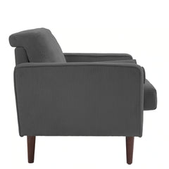 Modern Upholstered Corduroy Accent Chair With Arms Pillows