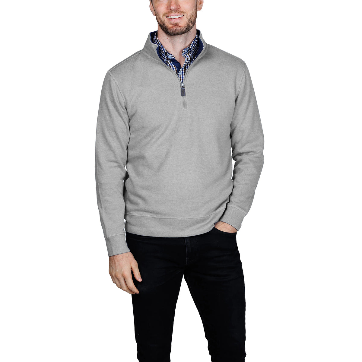 TailorByrd Men's French Rib Quarter Zip Pullover