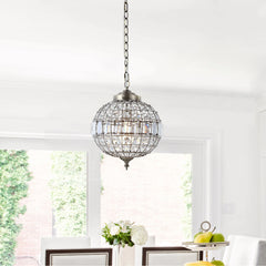 Juliette Crystal/Metal LED Pendant Pendant, Antique Brass by JONATHAN Y