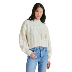 Steve Madden Marcie Cropped Cable Knit Sweater