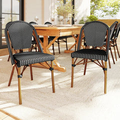 Martha Stewart 2PK All-Weather Stackable Patio Bistro Dining Chairs - 19"W x 21.75"D x 35"H